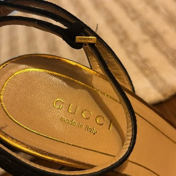 Gucci Black and Gold Mirrored Heels - Picture 9 of 9